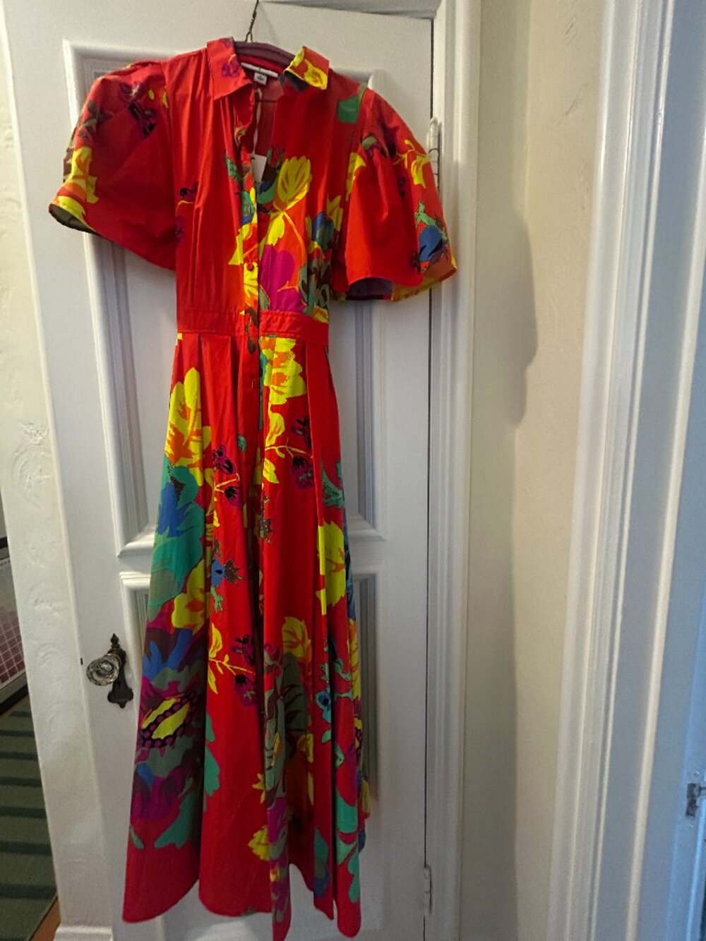 NWT Christopher John Rogers x Target Orange Floral Tropical Shirtdress Size 6
